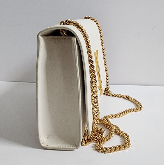 SAINT LAURENT YSL DOVE WHITE SHOULDER BAG MONOGRAM KATE - Picture 11 of 16